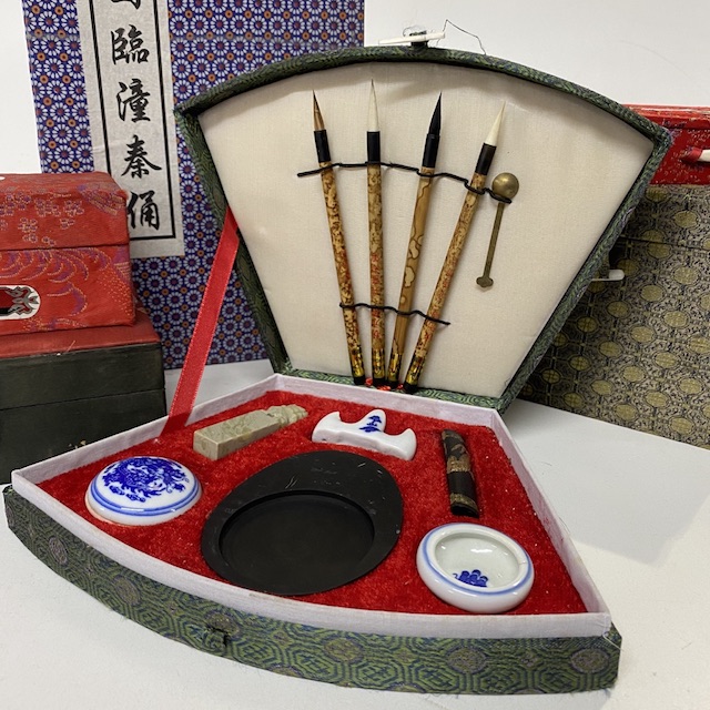 BOX SET, Asian Fabric Covered - Calligraphy Set
